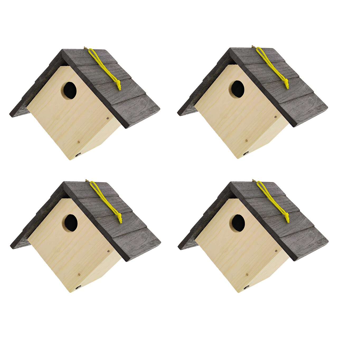 MiMu Wooden Bird House to Paint - Unfinished Mounted Bird House
